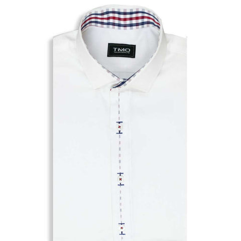 Shirt - White with gingham contrast