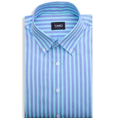 Shirt - Blue turquoise stripes