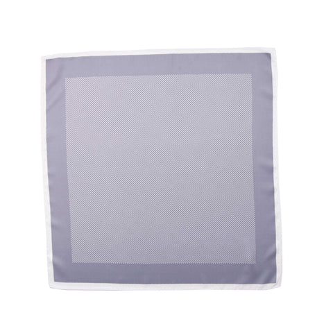 Pocket Squares - White with light grey border