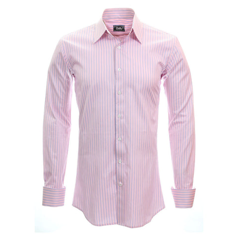 Shirt - Soft pink with blue stripes