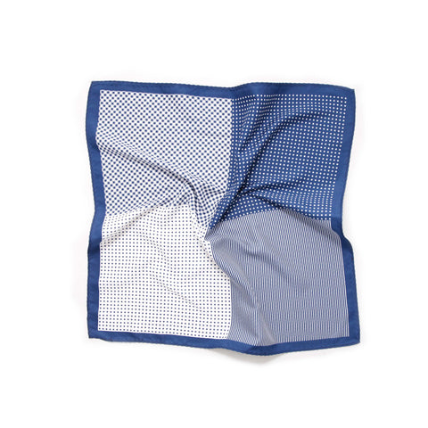 Pocket Squares - Blue and white quad graphique (B)