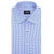 Shirt - Blue fine check with red placket contrast