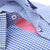 Shirt - Blue fine check with red placket contrast