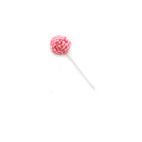 Lapel Pin - Pink and Light Yellow Stripes Rose