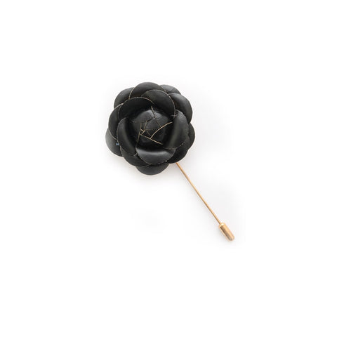 Lapel Pin - Big Black Flower