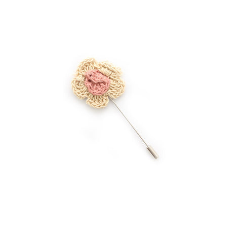 Lapel Pin - White and Light Pink Flower