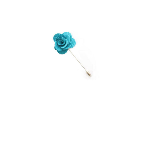 Lapel Pin - Bright Cyan Flower