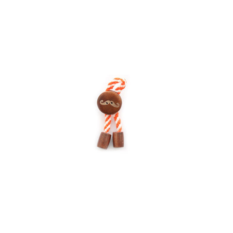 Lapel Pin - White and Orange Stripes Rope Knot