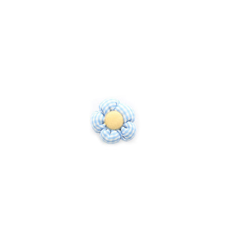 Lapel Pin - Light Blue Stripes and Light Yellow Flower