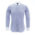 Shirt - Fine Blue Check with Mandarin Collar
