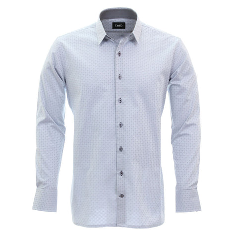 Shirt - Check Plain Silver Grey